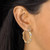 Round Genuine Diamond Bamboo Hoop Earrings 1/10 TCW 14K Gold Plated