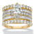 Marquise-Cut Cubic Zirconia 3-Piece Multi-Row Wedding Ring Set 5.11 TCW Gold-Plated