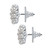 White Round Simulated Pearl Cluster Earrings Silvertone