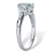 Oval Cut Genuine Aquamarine And Diamond Accent Ring 1.17 TCW Platinum Plated Sterling Silver