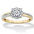 Round Diamond Accent Cluster Engagement Ring in Solid 10k Yellow Gold