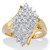 Round Diamond Diagonal Wave Cluster Ring 1/8 TCW in Solid 10k Yellow Gold