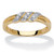 Diamond Accent Diagonal Grooved Wedding Ring in 18k Gold-plated Sterling Silver