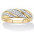 Men's Round Diamond Diagonal Ring 1/5 TCW in Solid 10k Yellow Gold