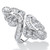 Multi-Cut Cubic Zirconia Bypass Cocktail Ring 4.32 TCW Platinum-Plated