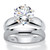 Round Cubic Zirconia 2-Piece Solitaire Wedding Ring Set 3.50 TCW in Sterling Silver