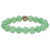 Genuine Green Jade and Gold-Plated Beaded Stretch Bracelet 7"