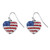 Red, White and Blue Crystal American Flag Drop Earrings in Silvertone