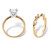 Round Cubic Zirconia 2-Piece Solitaire and Vine Wedding Ring Set 2.40 TCW Yellow Gold-Plated
