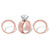 Round Cubic Zirconia 3-Piece Solitaire and Bar-Set Wedding Ring Set 5.60 TCW Rose Gold-Plated