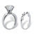 Round and Marquise Cubic Zirconia 2-Piece Soltaire and Twisted Vine Bridal Ring Set 3.90 TCW in Sterling Silver