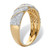 3/8 TCW Round Diamond Two-Tone Diagonal Ring in 18k Gold-plated Sterling Silver