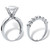 Round Cubic Zirconia 2-Piece Solitaire and Prong-Set Wedding Ring Set 4.20 TCW in Solid 10k White Gold