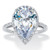 5.90 TCW Pear-Cut Cubic Zirconia Platinum-plated Sterling Silver Halo Engagement Ring