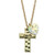 Hammered Cross "Faith" and Aurora Borealis Crystal Heart Charm Pendant Necklace MADE WITH SWAROVSKI ELEMENTS 18"-20.5"
