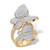 Round Cubic Zirconia Butterfly Wraparound Cocktail Ring 3.60 TCW Gold-Plated
