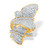 Round Cubic Zirconia Butterfly Wraparound Cocktail Ring 3.60 TCW Gold-Plated