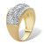 Round Diamond Accent Two-Tone Gold-Plated Stippled Dome Ring