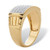 Men's Diamond Accent 18k Gold-Plated Two-Tone Textured Dome Ring