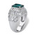 Emerald-Cut Simulated London Blue Topaz and Cubic Zirconia Step-Top Baguette Dome Ring 11.31 TCW Platinum-Plated