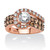 2.49 TCW Round Cubic Zirconia and Chocolate Cubic Zirconia Ring in Rose Gold over Sterling Silver