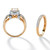 1.78 TCW Princess-Cut Cubic Zirconia Two-Piece Bridal Set in 14k Gold Over .925 Sterling Silver