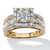 2.20 TCW Princess-Cut Cubic Zirconia Square Halo Ring in 18k Gold-plated Sterling Silver