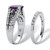 3.07 TCW Emerald-Cut Purple Cubic Zirconia Two-Piece Bridal Set in Sterling Silver