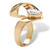 1.80 TCW Pear-Cut Cubic Zirconia Gold Ion-Plated Nestled Ring