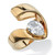 1.80 TCW Pear-Cut Cubic Zirconia Gold Ion-Plated Nestled Ring