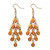 Simulated Birthstone Teardrop Chandelier Earrings in Yellow Goldtone