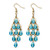 Simulated Birthstone Teardrop Chandelier Earrings in Yellow Goldtone