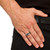 Men's 3/4 TCW Channel-Set Black Diamond Ring in Platinum-plated Sterling Silver