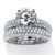 2 Piece 3.80 TCW Pave Cubic Zirconia Bridal Ring Set in Solid 10k White Gold