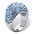 Blue and Aurora Borealis Crystal Dome Ring in Stainless Steel