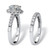 Round Cubic Zirconia 2-Piece Halo Bridal Ring Set 2.72 TCW in Solid 10k White Gold