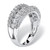 1.26 TCW Round Cubic Zirconia Row Ring in Platinum-plated Sterling Silver