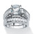 6.39 TCW Round Cubic Zirconia Bridal Set in Platinum-plated Sterling Silver