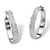 Pave Simulated Birthstone Hoop Earrings in Stainless Steel (1 1/2")