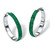 Pave Simulated Birthstone Hoop Earrings in Stainless Steel (1 1/2")