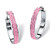 Pave Simulated Birthstone Hoop Earrings in Stainless Steel (1 1/2")