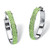 Pave Simulated Birthstone Hoop Earrings in Stainless Steel (1 1/2")