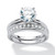 2 Piece 2.20 TCW Round Cubic Zirconia Bridal Ring Set in 10k White Gold