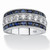 5.60 TCW Emerald-Cut Created Sapphire and Round Cubic Zirconia Ring in Platinum-plated Sterling Silver