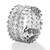 9.66 TCW Cubic Zirconia Baguette Chevron Ring in Platinum-plated Sterling Silver
