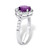 Round Simulated Simulated Birthstone and Cubic Zirconia Halo Ring in Sterling Silver