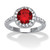 Round Simulated Simulated Birthstone and Cubic Zirconia Halo Ring in Sterling Silver