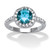 Round Simulated Simulated Birthstone and Cubic Zirconia Halo Ring in Sterling Silver