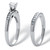 2 Piece 1 TCW Cubic Zirconia Bridal Ring Set in Sterling Silver