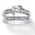 2 Piece 1 TCW Cubic Zirconia Bridal Ring Set in Sterling Silver